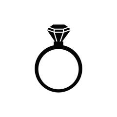 Diamond ring vector icon.