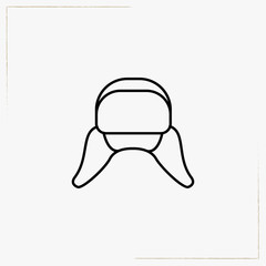 hat with ear flaps line icon