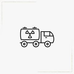 industry waste transporting car  line icon