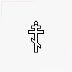 christian crest line icon