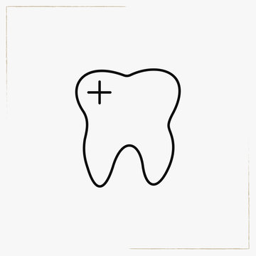 teeth root line icon
