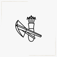 bow and arrows line icon