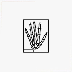 roentgen hand line icon