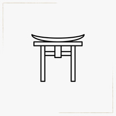 japanese temple line icon