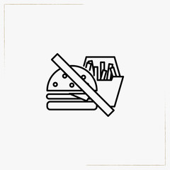 no fast food line icon