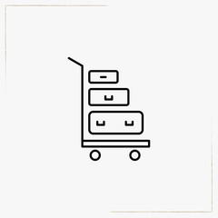 baggage trolley carrier line icon