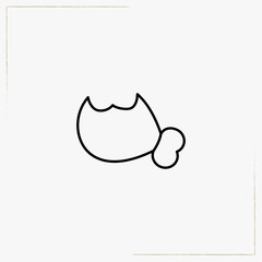 chicken leg line icon