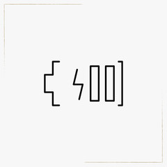 battery charging line icon