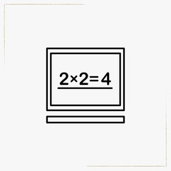 mathematics multiplication table line icon