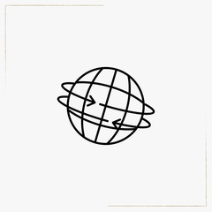 world network line icon