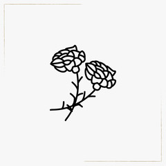 funeral flowers line icon