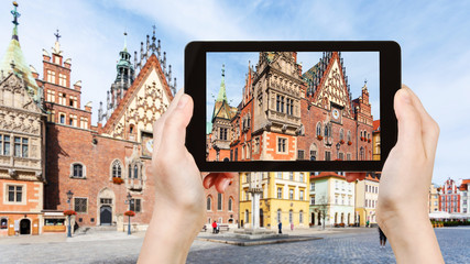 Naklejka premium tourist photographs Old Town Hall in Wroclaw