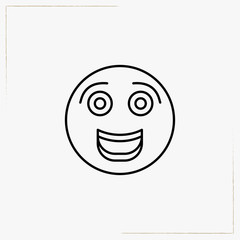happy face line icon
