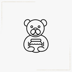 bear with honey line icon
