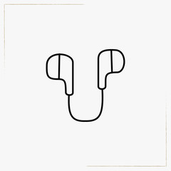 wireless earphone line icon
