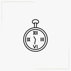 pocket watch line icon
