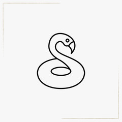 Naklejka premium air swan line icon