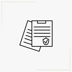 insurance contract  line icon