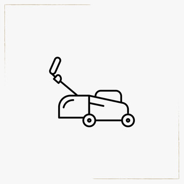 recommend clip art: lawn mower line icon