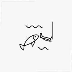 bait for fish line icon