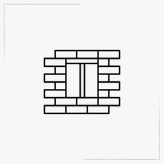 bricks line icon