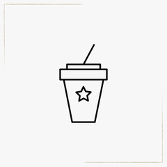 Obraz premium juice cup line icon