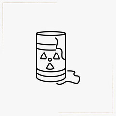 radioactive barrel line icon