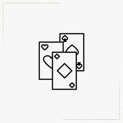 game cards line icon