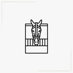 horse in the stall line icon