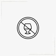 no alcohol line icon