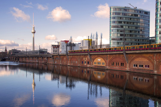 berlin spree river and cityscape