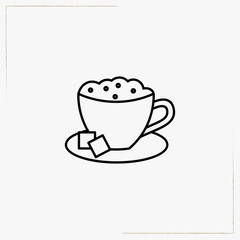 tea glass line icon