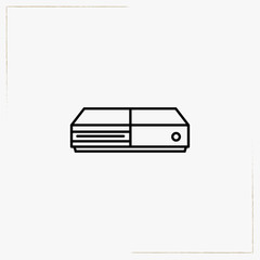 computer play station line icon