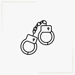 handcuffs line icon