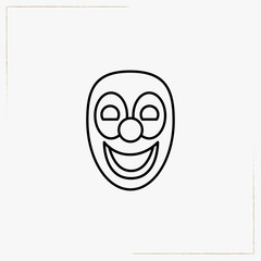 clown mask line icon