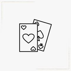 game cards line icon
