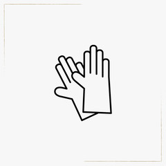 cleaning gloves line icon