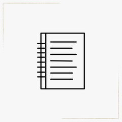 note book line icon