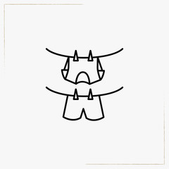 clothes hanging rope line icon