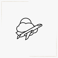 travel fly line icon