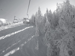 Ski lift on a sunny day