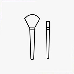 make up brush line icon