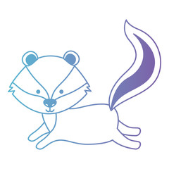 cute skunk woodland character vector illustration design