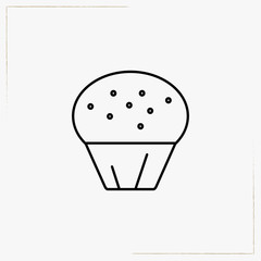 cup cake line icon