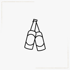 bottles of beer line icon