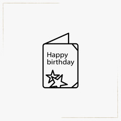 birthday card line icon