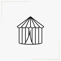 circus tent line icon