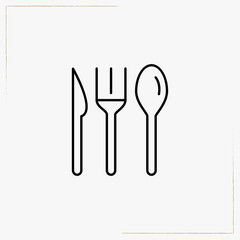 disposable cutlery line icon