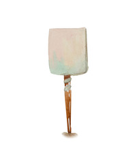 The plate for baking is made in watercolors. 