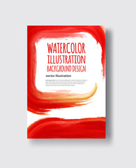 Watercolor red, fire, yellow color design banner.